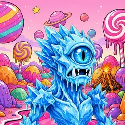 Oozlings #6721, Ice Cyclops · Candy Planet