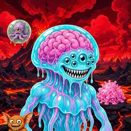 Oozlings #673, Jellyfish Brain · Lava Fields