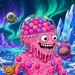 Oozlings #6740, Gumball Brain · Aurora Ice