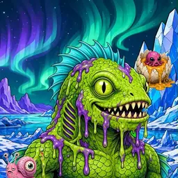 Oozlings #6745, Swamp Fish · Aurora Ice