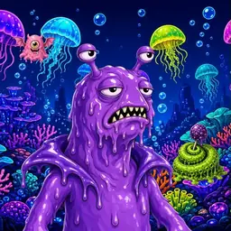 Oozlings #6750, Slug · Glow Reef