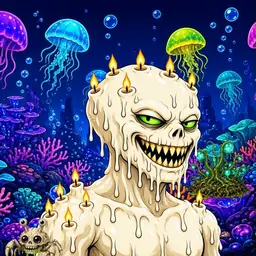 Oozlings #6752, Candle Wax · Glow Reef