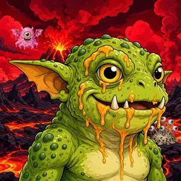 Oozlings #6754, Toad Goblin · Lava Fields