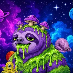 Oozlings #6763, Slime Sloth · Void Nebula