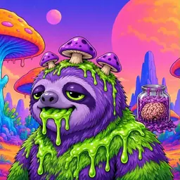 Oozlings #6767, Slime Sloth · Mushroom Desert