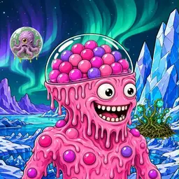 Oozlings #6768, Gumball Brain · Aurora Ice