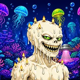 Oozlings #6772, Candle Wax · Glow Reef