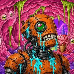 Oozlings #6776, Rusty Robot · Flesh Cave