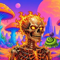 Oozlings #6787, Fire Skull · Mushroom Desert
