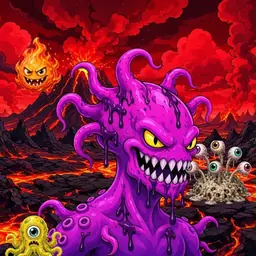 Oozlings #6789, Squid · Lava Fields