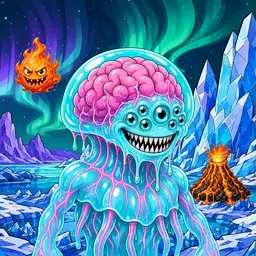 Oozlings #6792, Jellyfish Brain · Aurora Ice
