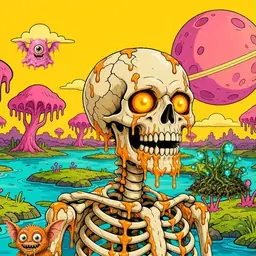 Oozlings #6793, Skull · Turquoise Swamp
