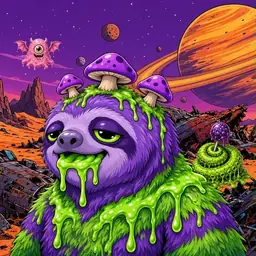 Oozlings #6799, Slime Sloth · Ship Junkyard