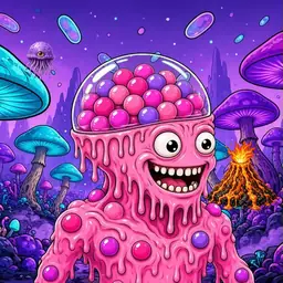 Oozlings #680, Gumball Brain · Fungus Forest