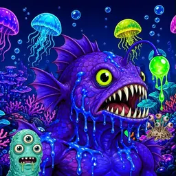 Oozlings #6801, Mutated Anglerfish · Glow Reef