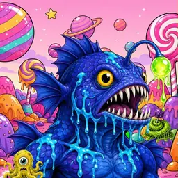 Oozlings #6807, Anglerfish · Candy Planet