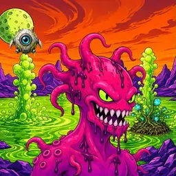 Oozlings #681, Mutated Squid · Acid Lake