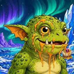 Oozlings #6811, Toad Goblin · Aurora Ice