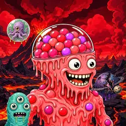 Oozlings #6816, Mutated Gumball Brain · Lava Fields