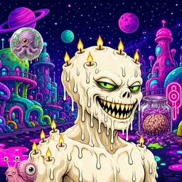 Oozlings #6817, Candle Wax · Neon City