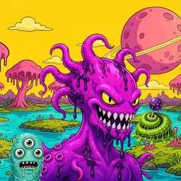 Oozlings #6828, Squid · Turquoise Swamp