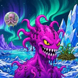 Oozlings #6835, Squid · Aurora Ice