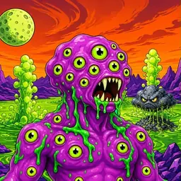 Oozlings #6842, Mutated Eyeball Cluster · Acid Lake