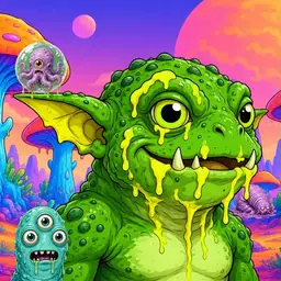 Oozlings #6843, Mutated Toad Goblin · Mushroom Desert