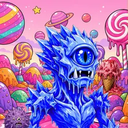 Oozlings #6847, Mutated Ice Cyclops · Candy Planet