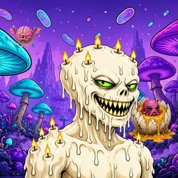 Oozlings #6851, Candle Wax · Fungus Forest