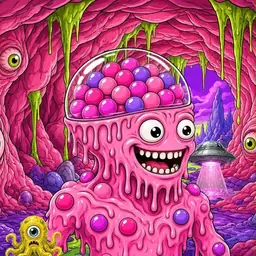 Oozlings #6855, Gumball Brain · Flesh Cave