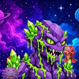 Oozlings #6857, Crystal Rock · Void Nebula