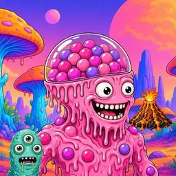Oozlings #6859, Gumball Brain · Mushroom Desert