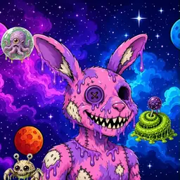 Oozlings #6862, Zombie Bunny · Void Nebula