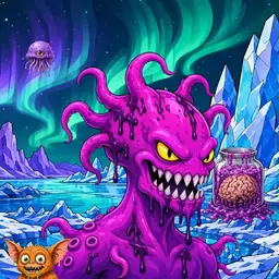 Oozlings #6867, Squid · Aurora Ice