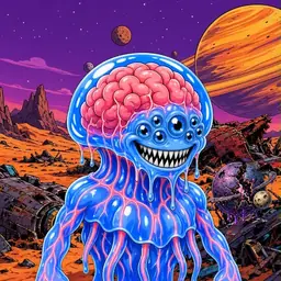 Oozlings #6868, Mutated Jellyfish Brain · Ship Junkyard