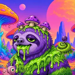Oozlings #6869, Slime Sloth · Mushroom Desert