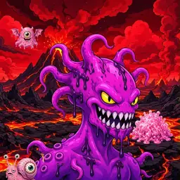Oozlings #6870, Squid · Lava Fields