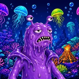 Oozlings #6871, Slug · Glow Reef