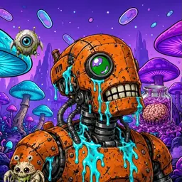 Oozlings #6874, Rusty Robot · Fungus Forest
