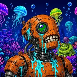Oozlings #6877, Rusty Robot · Glow Reef