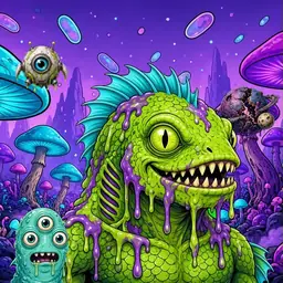 Oozlings #6879, Swamp Fish · Fungus Forest