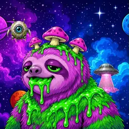 Oozlings #6885, Mutated Slime Sloth · Void Nebula