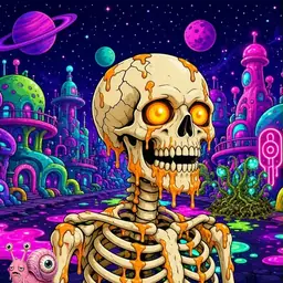 Oozlings #6886, Skull · Neon City