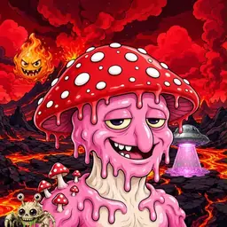 Oozlings #6888, Mushroom Head · Lava Fields