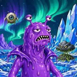Oozlings #6890, Slug · Aurora Ice