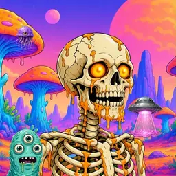 Oozlings #6895, Skull · Mushroom Desert
