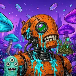 Oozlings #6897, Rusty Robot · Fungus Forest