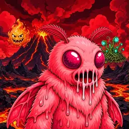 Oozlings #6900, Mutated Mutant Moth · Lava Fields