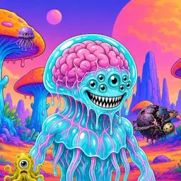 Oozlings #6901, Jellyfish Brain · Mushroom Desert